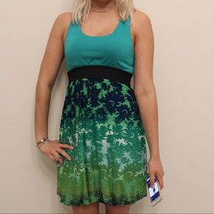 Teal Printed Dress